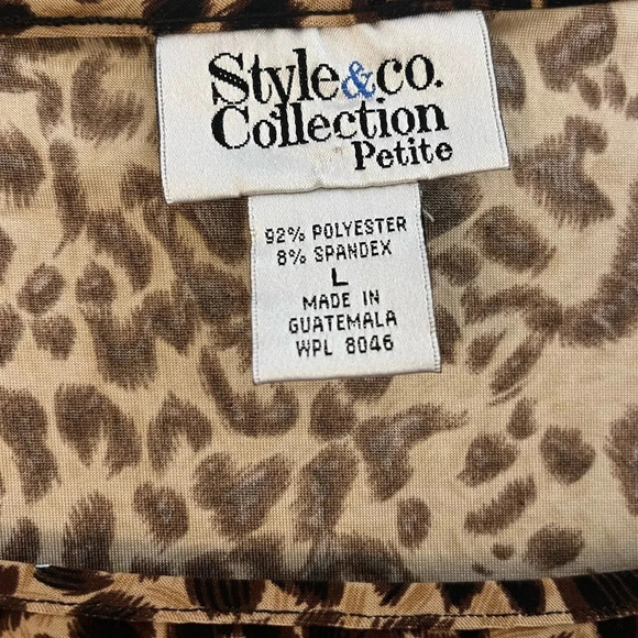 Vintage Style & Co Cheetah Print Shirt sz L - Picture 2 of 3